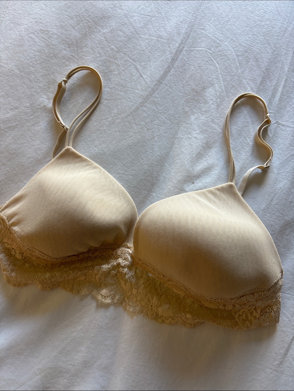 Cosabella Light Cream Lace-Trim T-Shirt Bra
